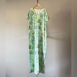 Isaac Mizrahi Live! Regular Bridgehampton Printed Maxi Dress Sea Life SIZE: L